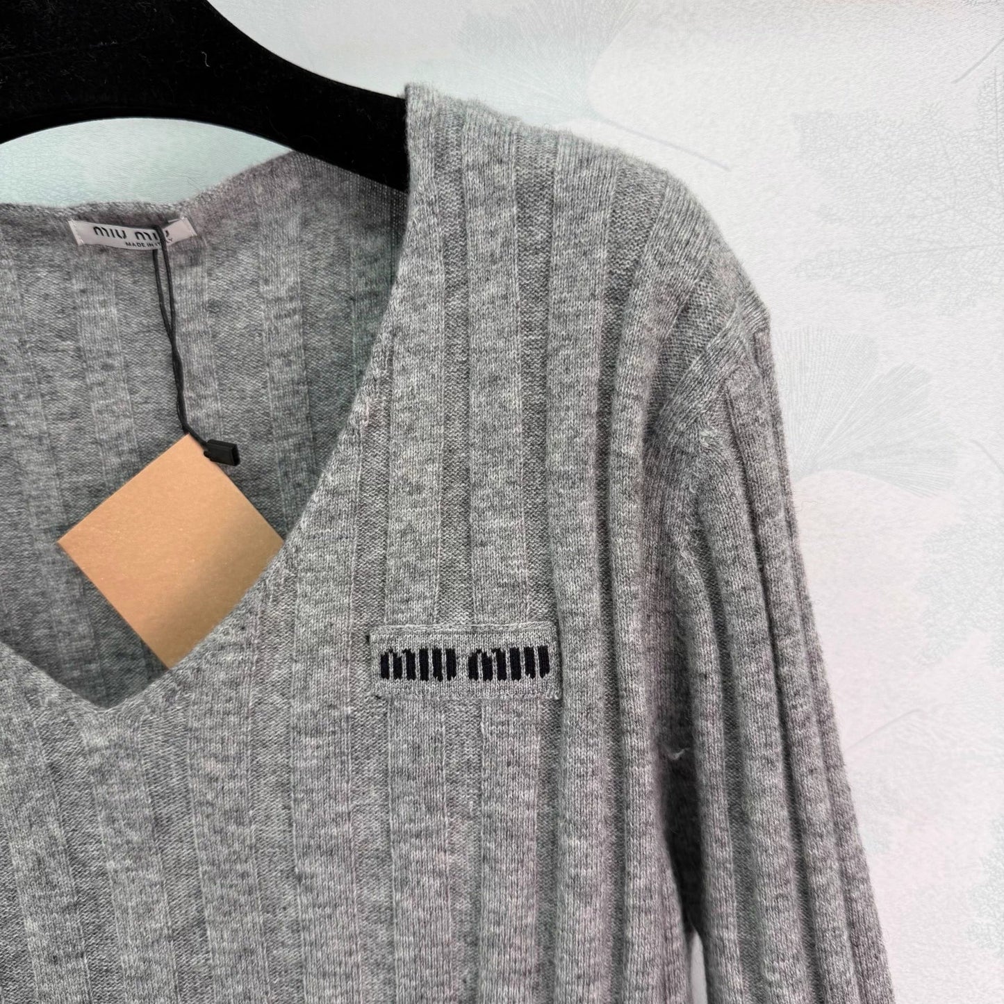 V-neck cashmere sweater.