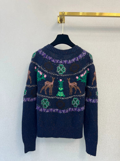 Deer knitted cardigan