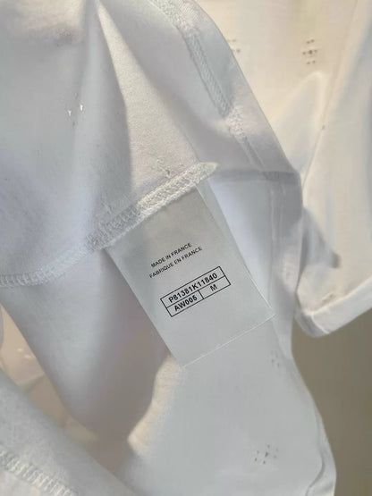 Openwork Floral Embroidery T-Shirt