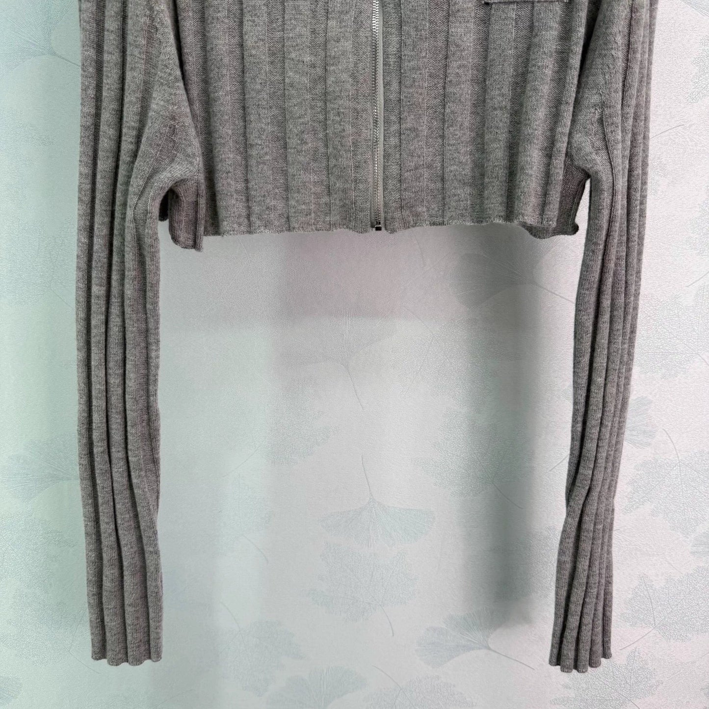 Grey knit cardigan