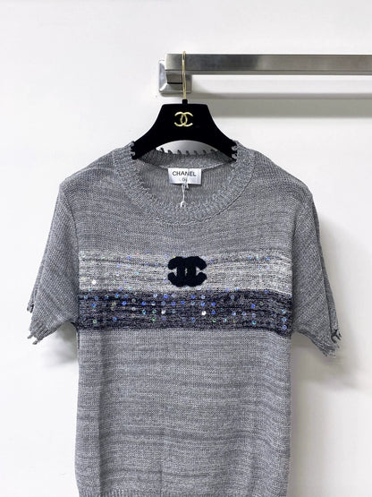 26ss Sequin Knit T-Shirt
