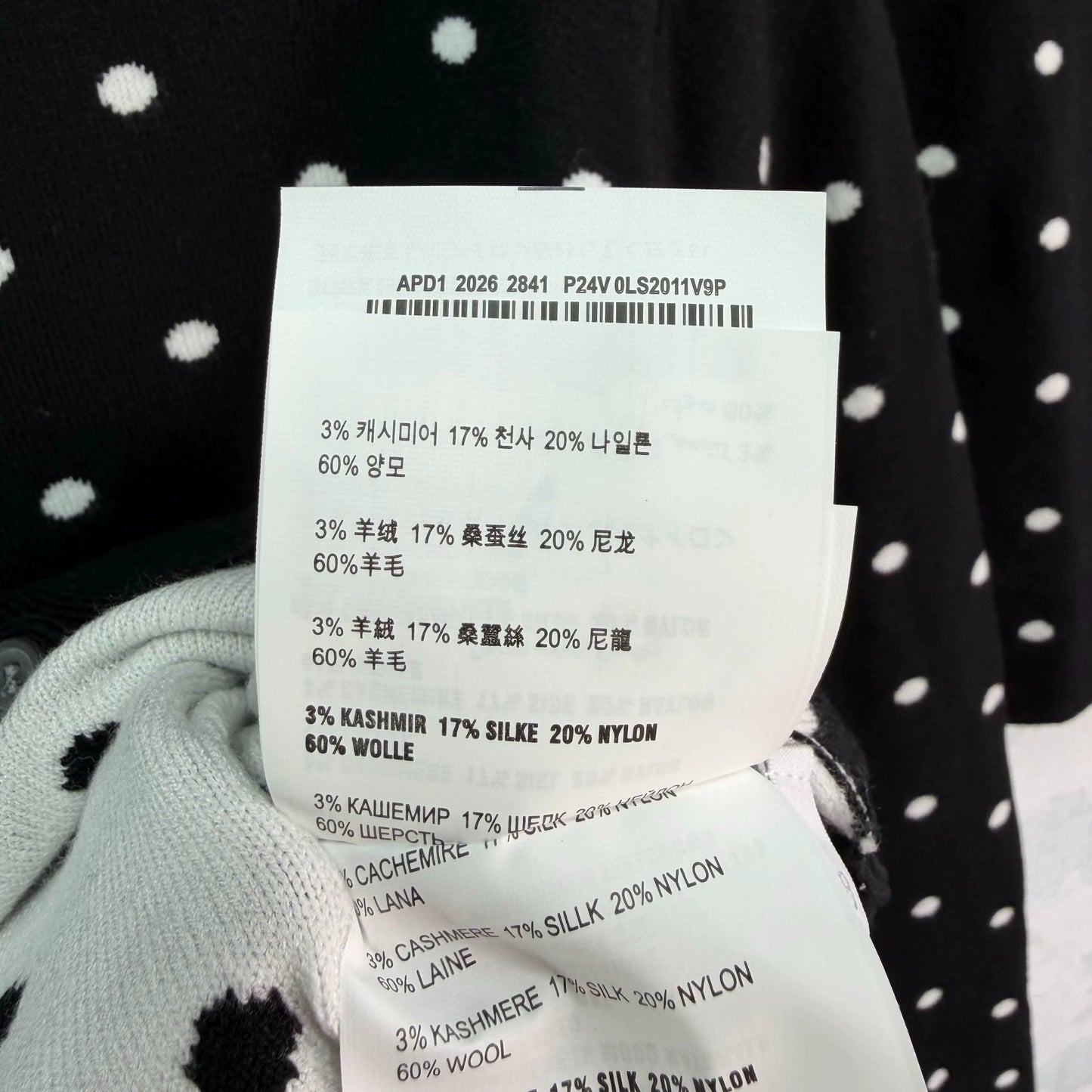 MiuMiu/26 Early Fall New Polka Dot Knit Long-Sleeve Cardigan and Mini Skirt Set