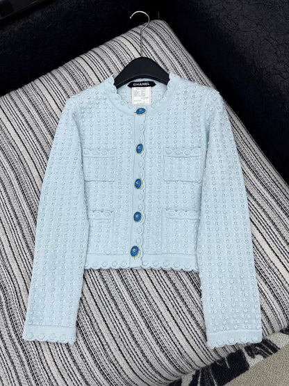 25fw Hook flower round neck jacket