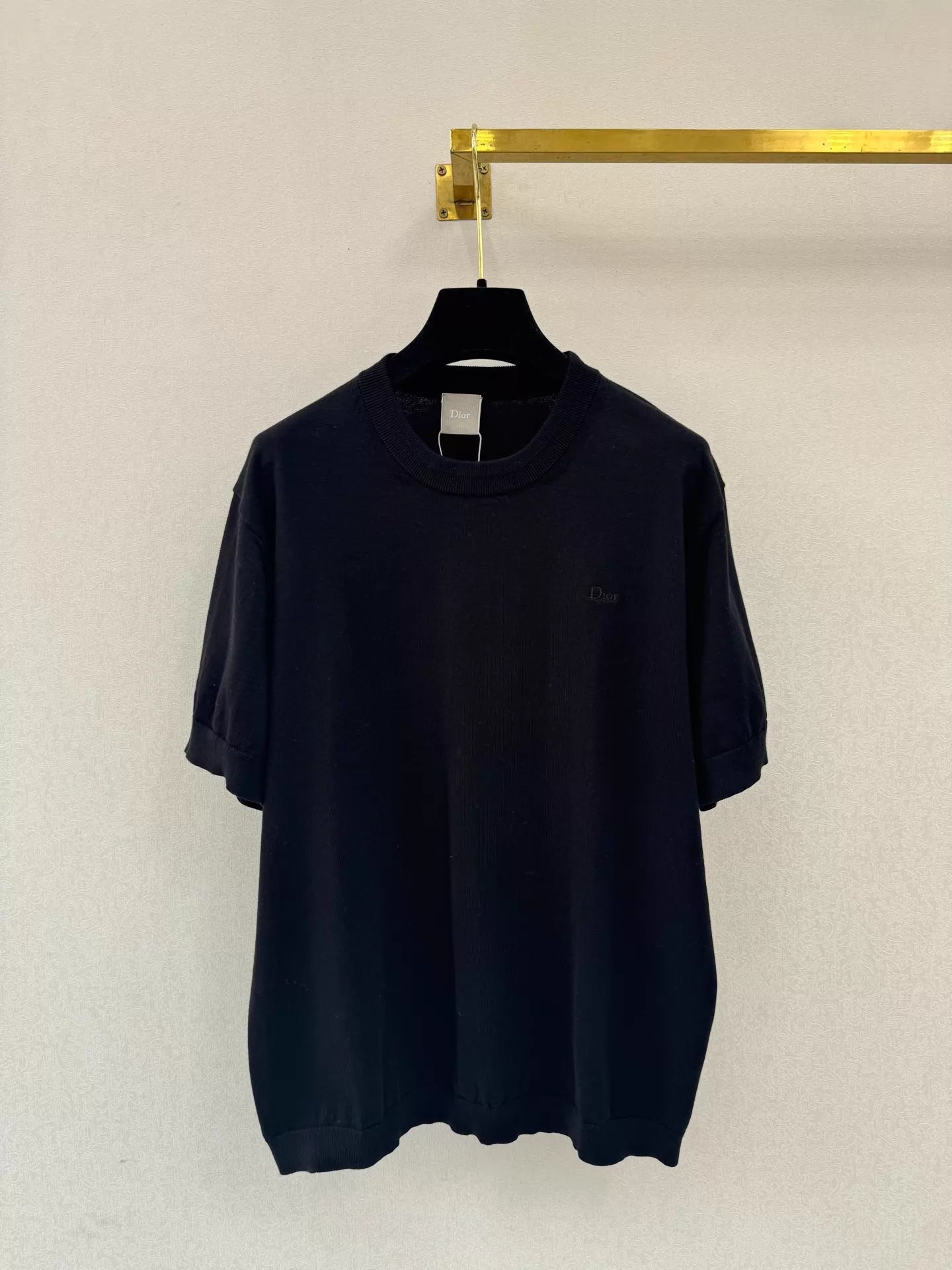 26ss Embroidered Letter Knit T-shirt