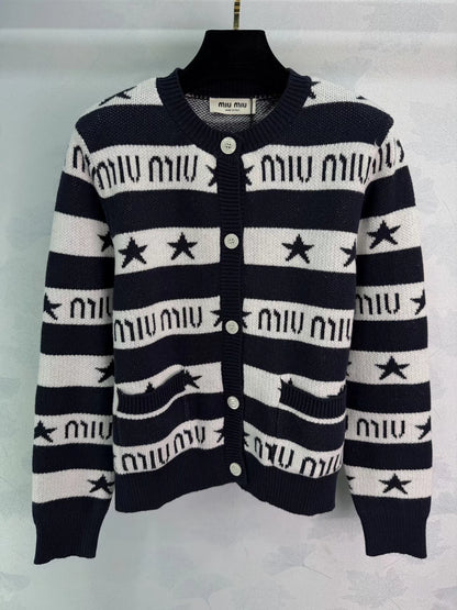 This striped knit cardigan
