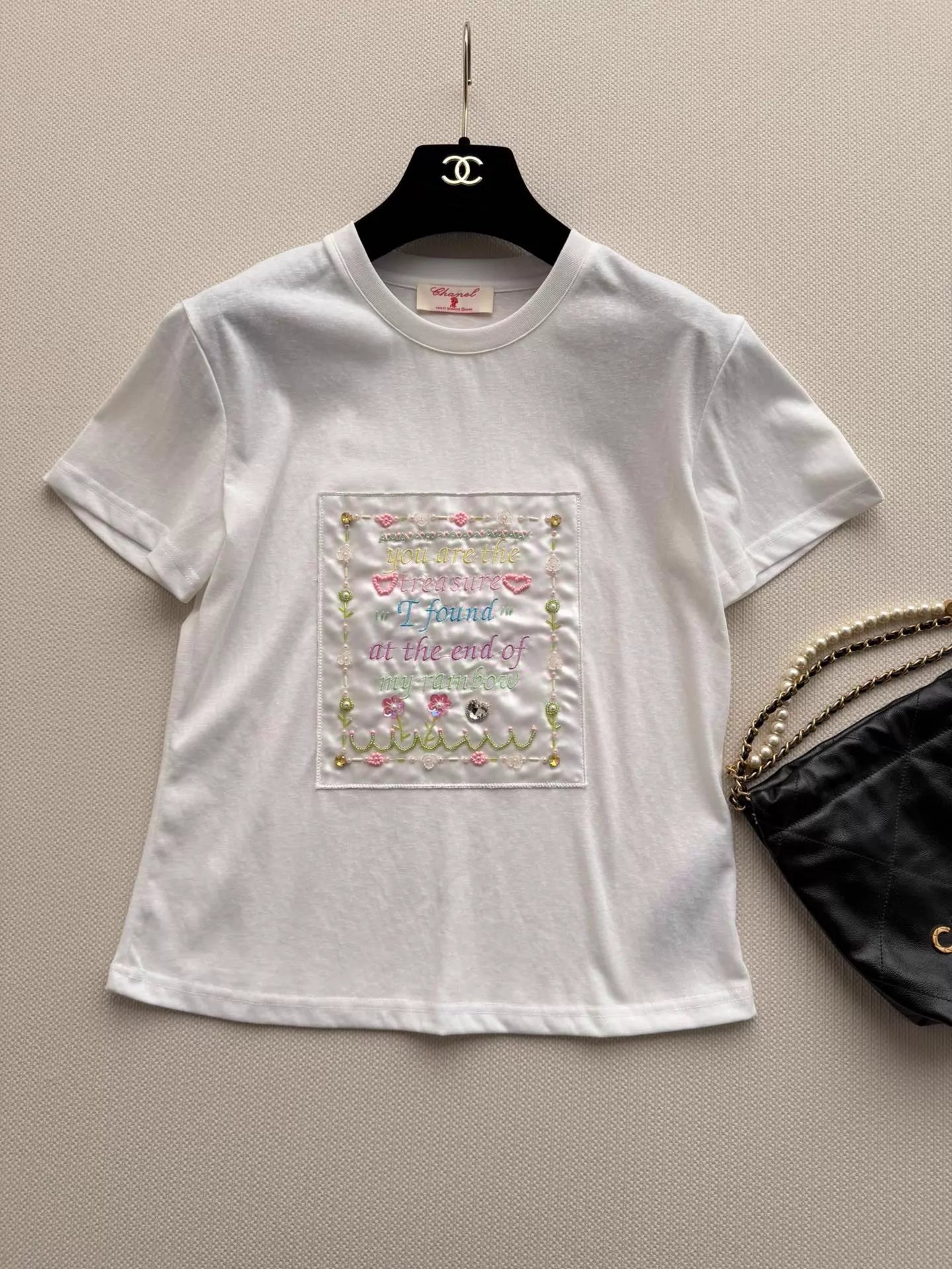 26ss Letter Embroidery T-Shirt