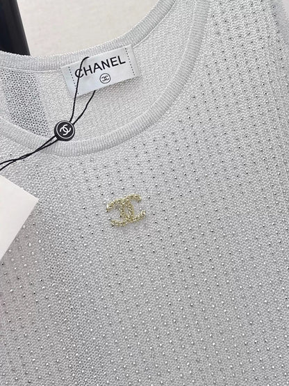 26ss Rhinestone Craft Knit Vest