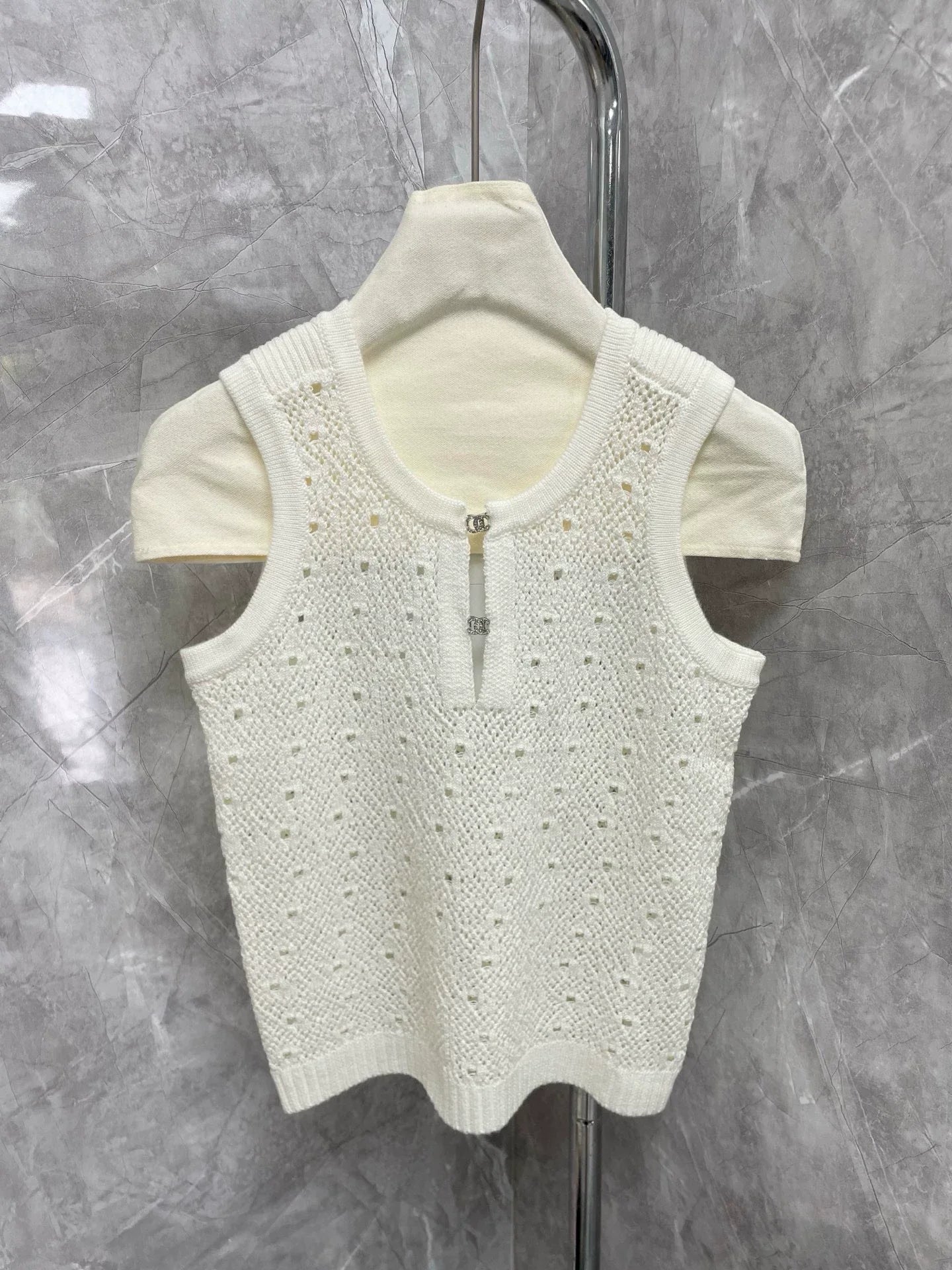 25fw new hollow knitted vest