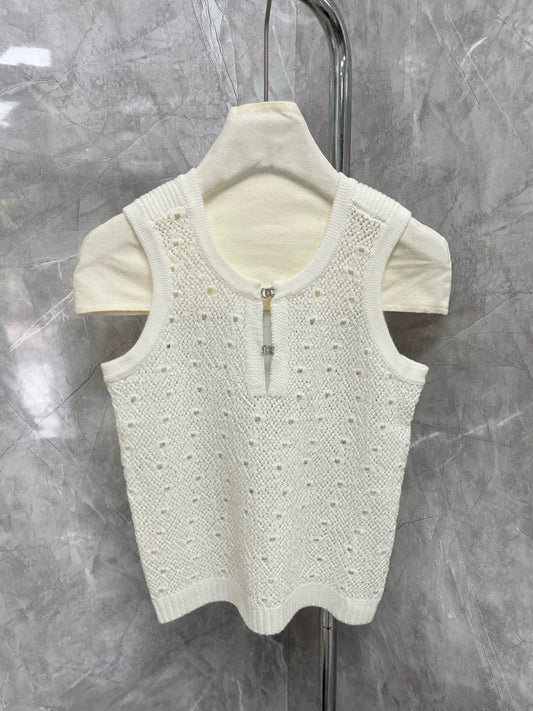 25fw new hollow knitted vest