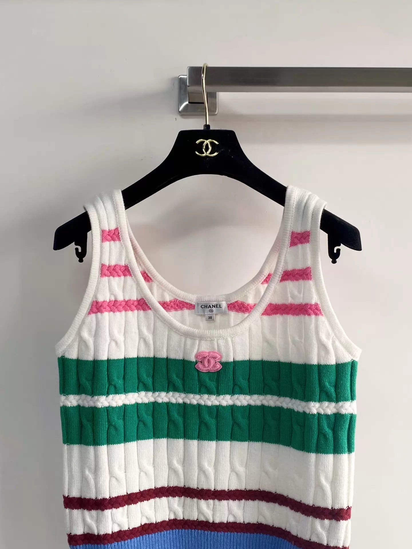 26ss Color-blocked striped vest