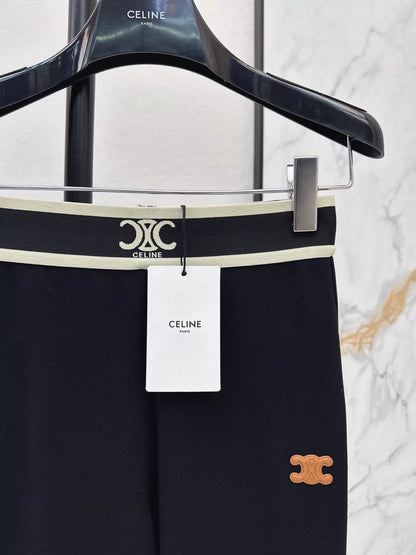 26ss Flared mid-high waist stretch leggings
