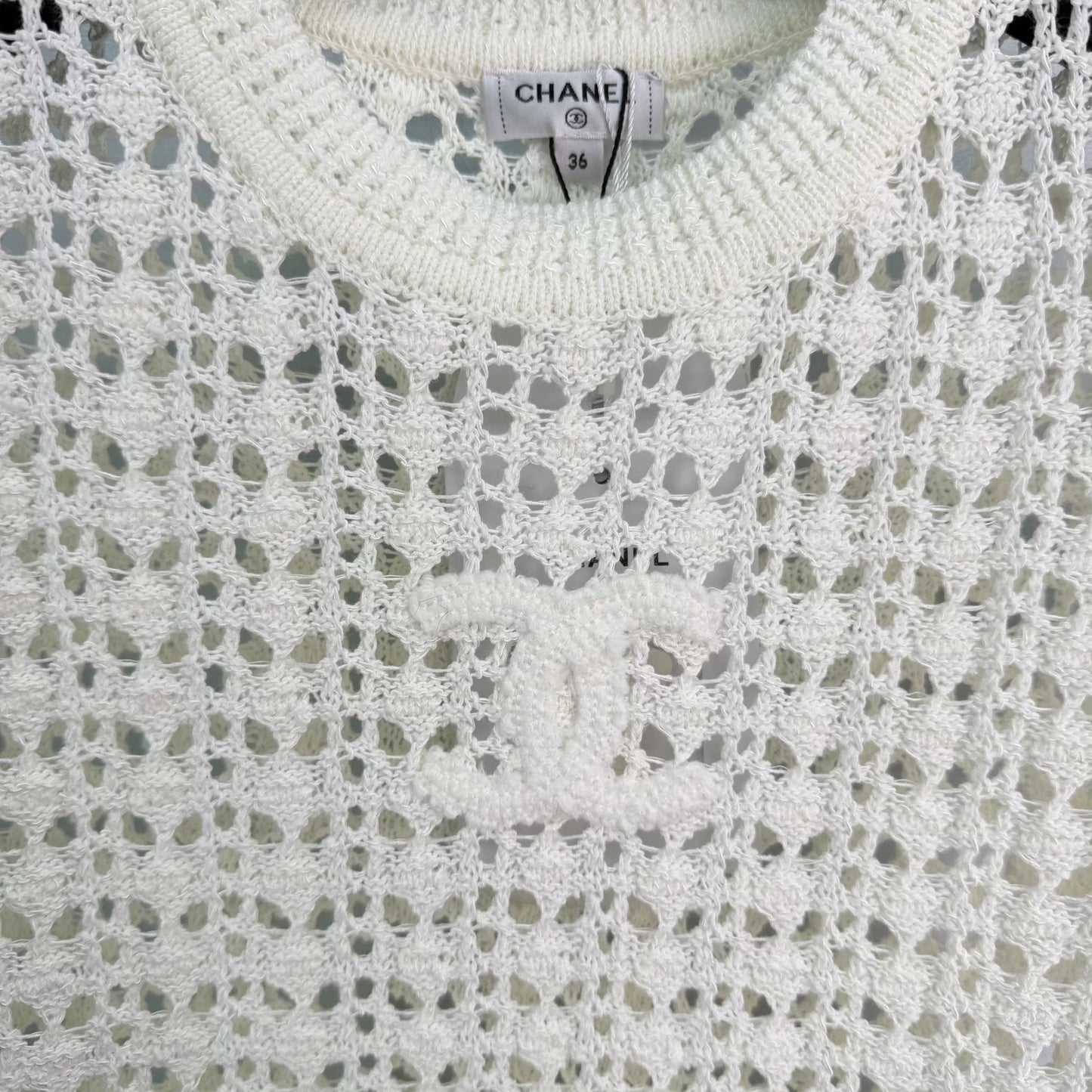 Openwork Knit Short-Sleeve T-Shirt
