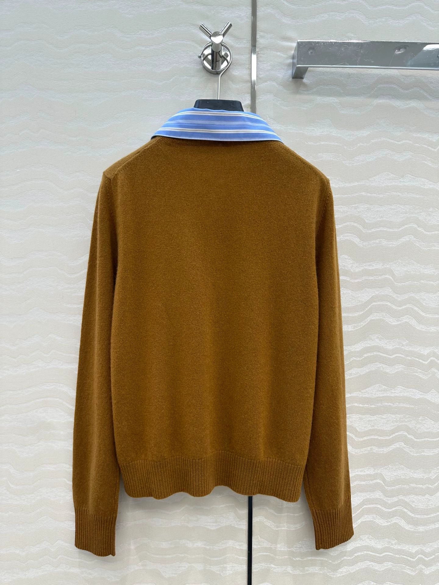 25 Detachable shirt collar design cashmere cardigan