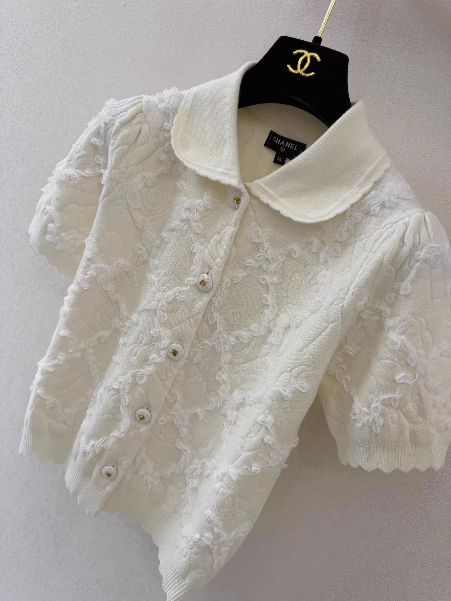26ss Peter Pan collar knitted short sleeve