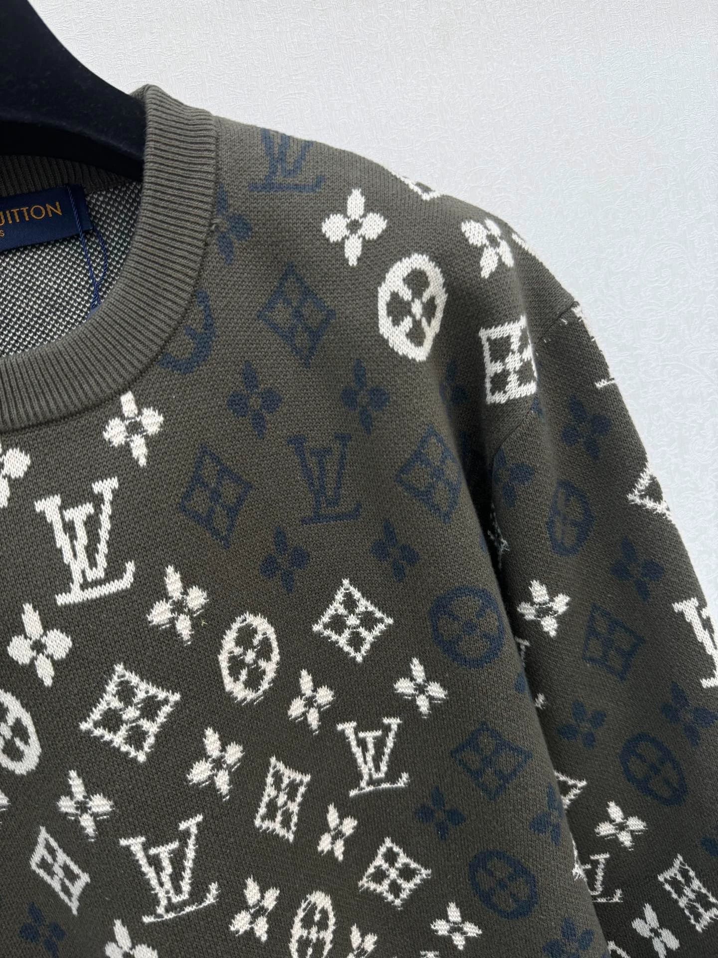 Full printed vintage knitted pullover sweater