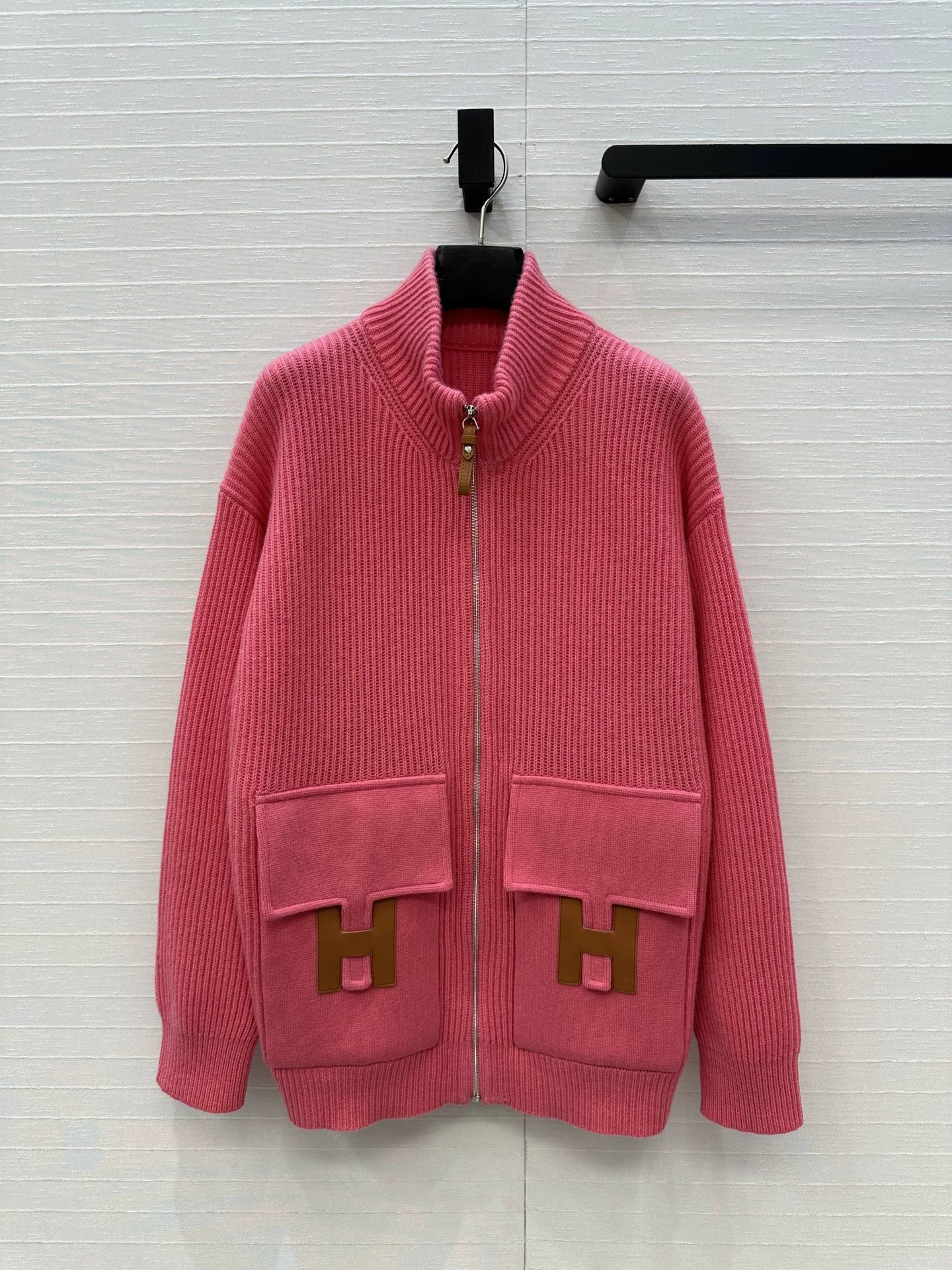 25fw new cashmere knitted zipper jacket
