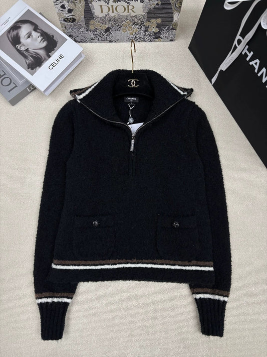 Zipper lapel top