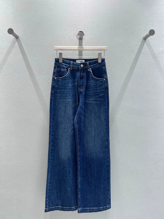 Wide-leg denim pants