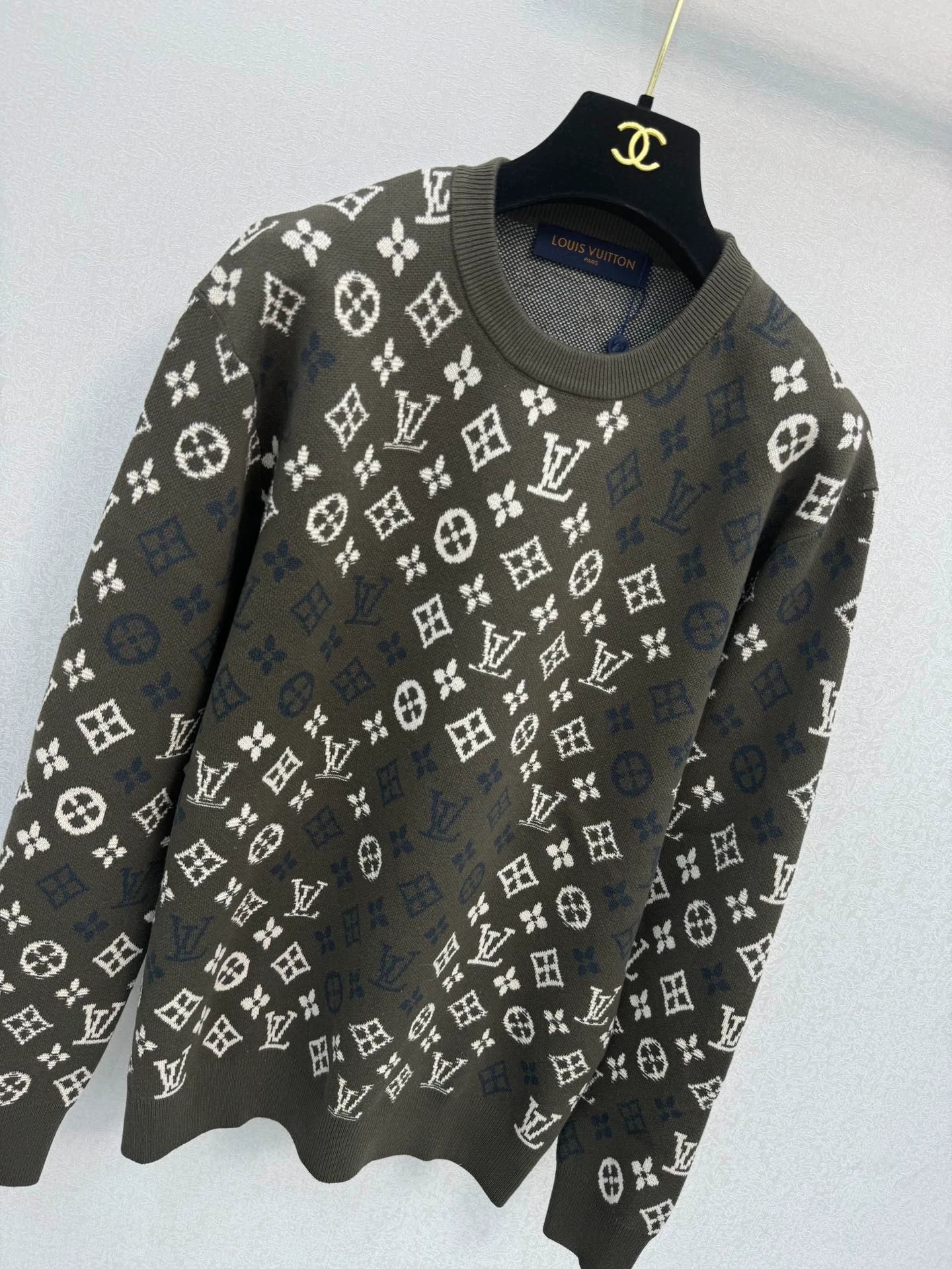 Full printed vintage knitted pullover sweater
