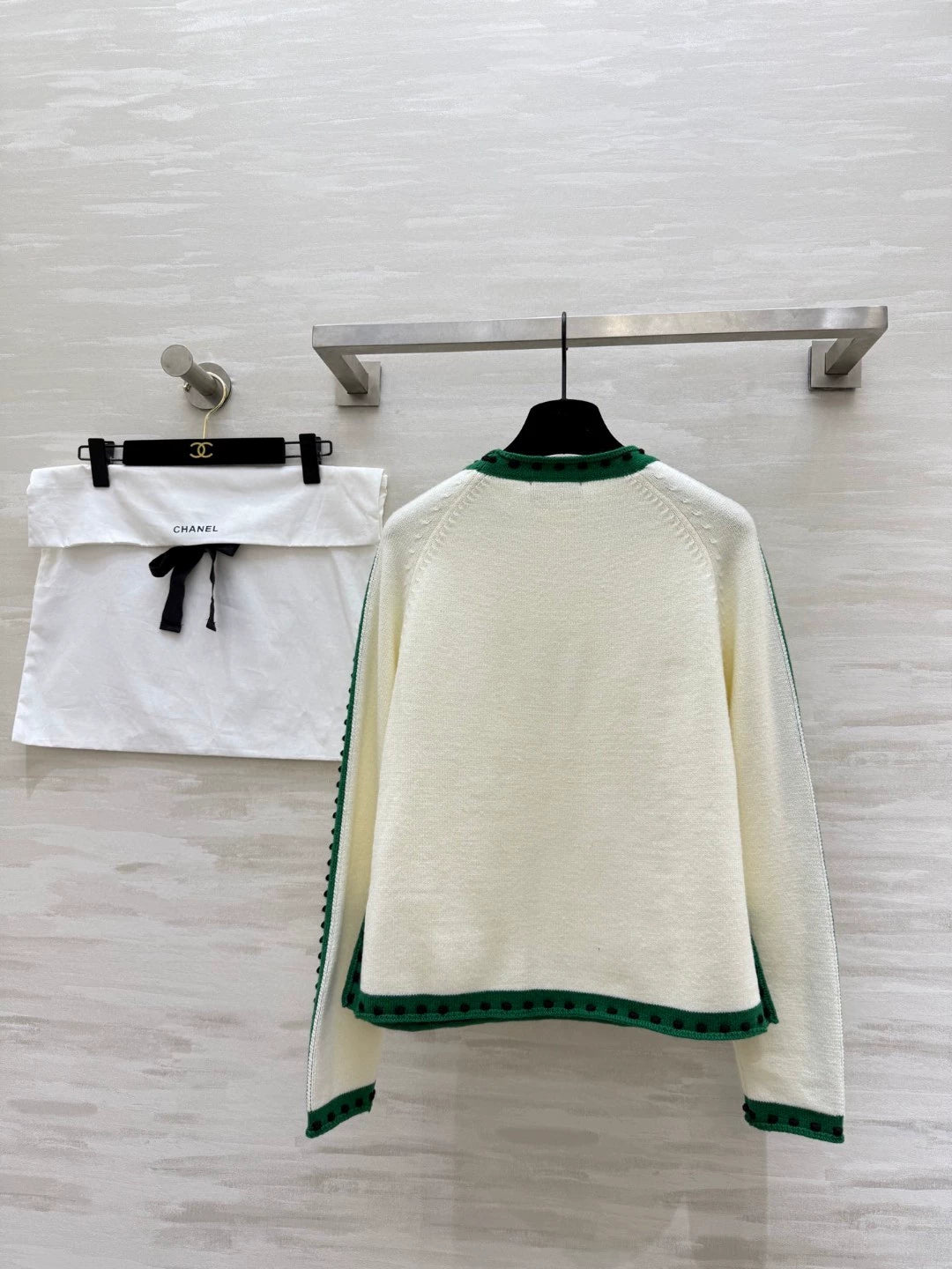 Green cashmere patchwork sweater