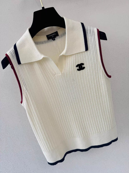 26ss Color-blocked polo vest
