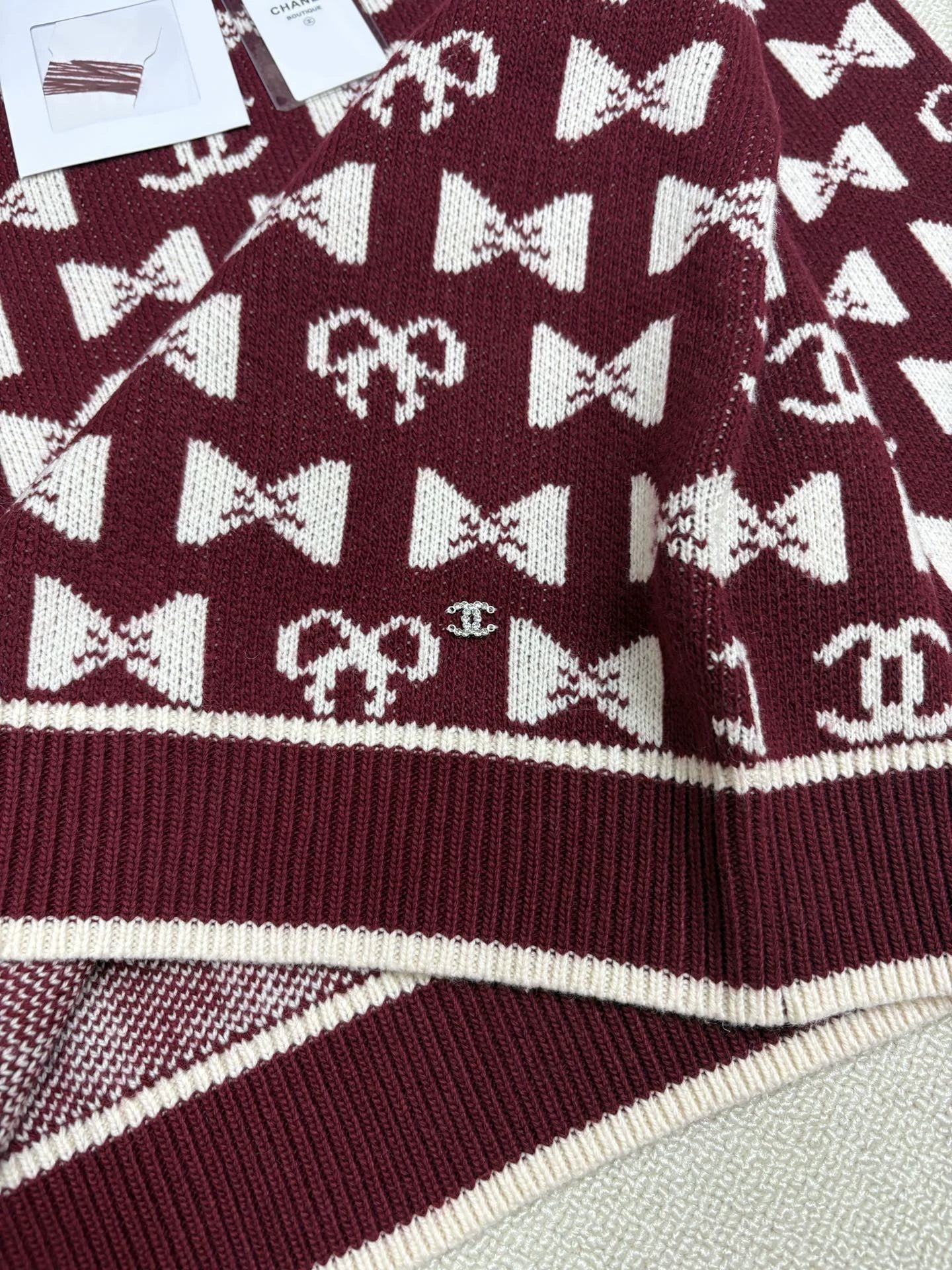 Jacquard Crew Neck Knit Sweater