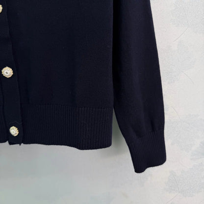 Navy Blue Knit Cardigan