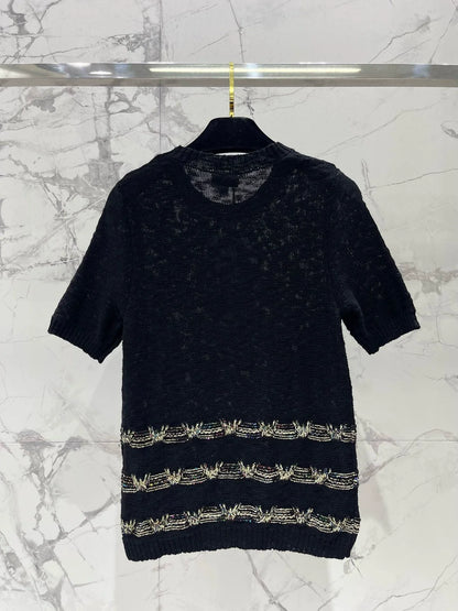 25 new product Embroidered knitted short sleeves