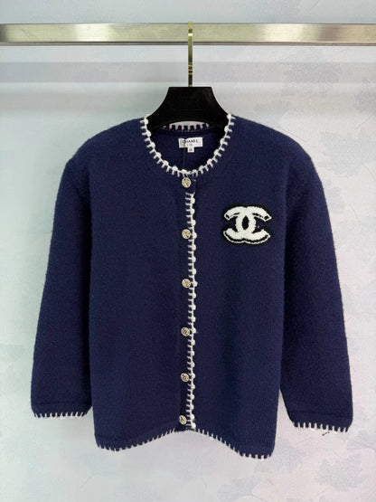 Color-blocked woven cardigan
