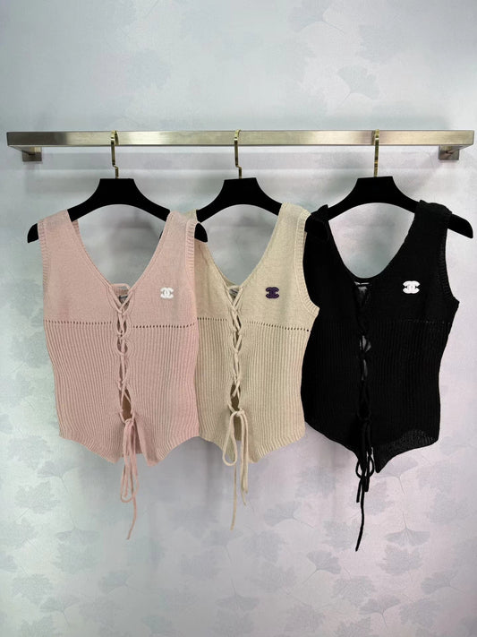 Tie-front Knit Vest