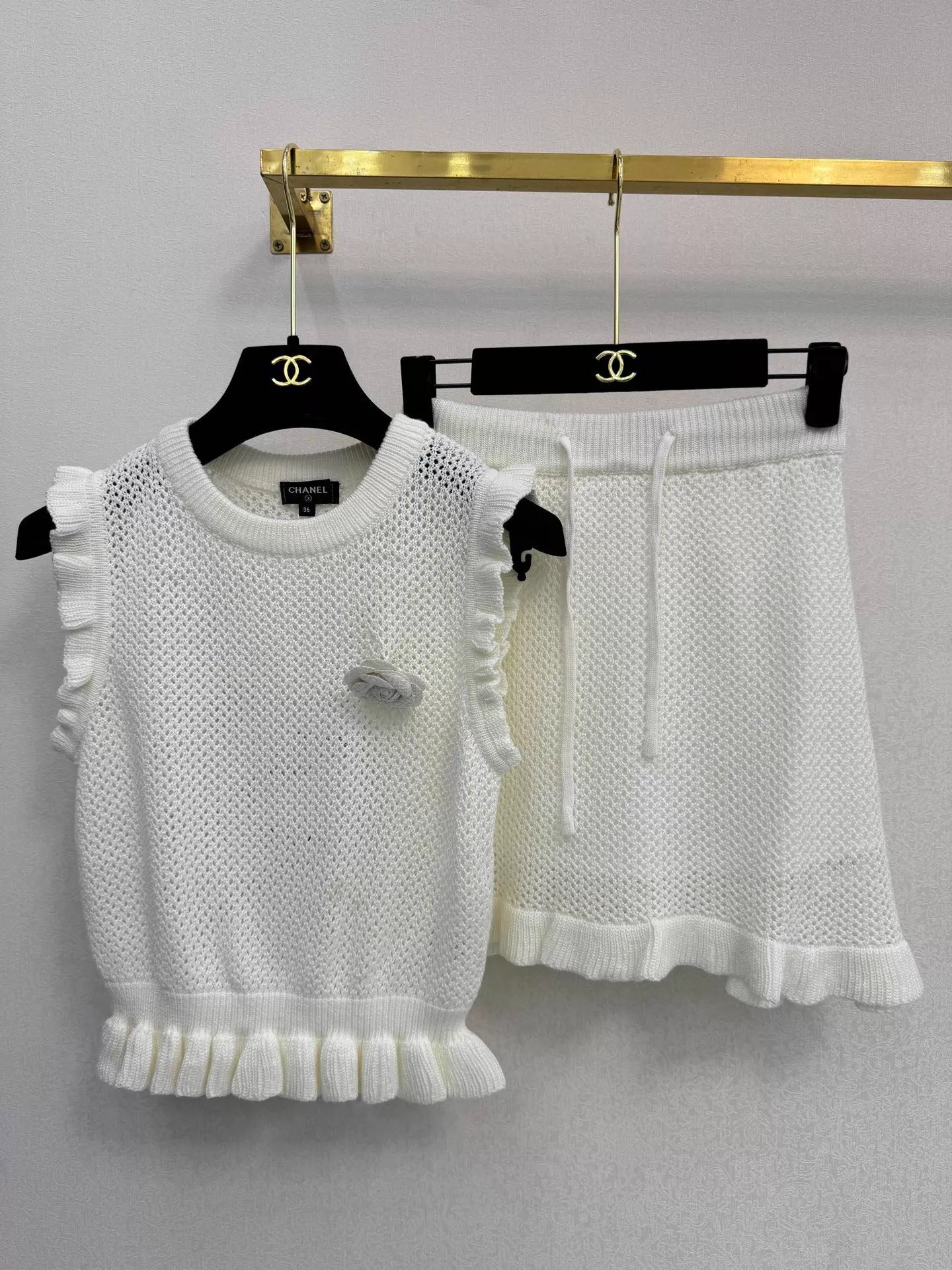 Knitted Vest + Skirt Set