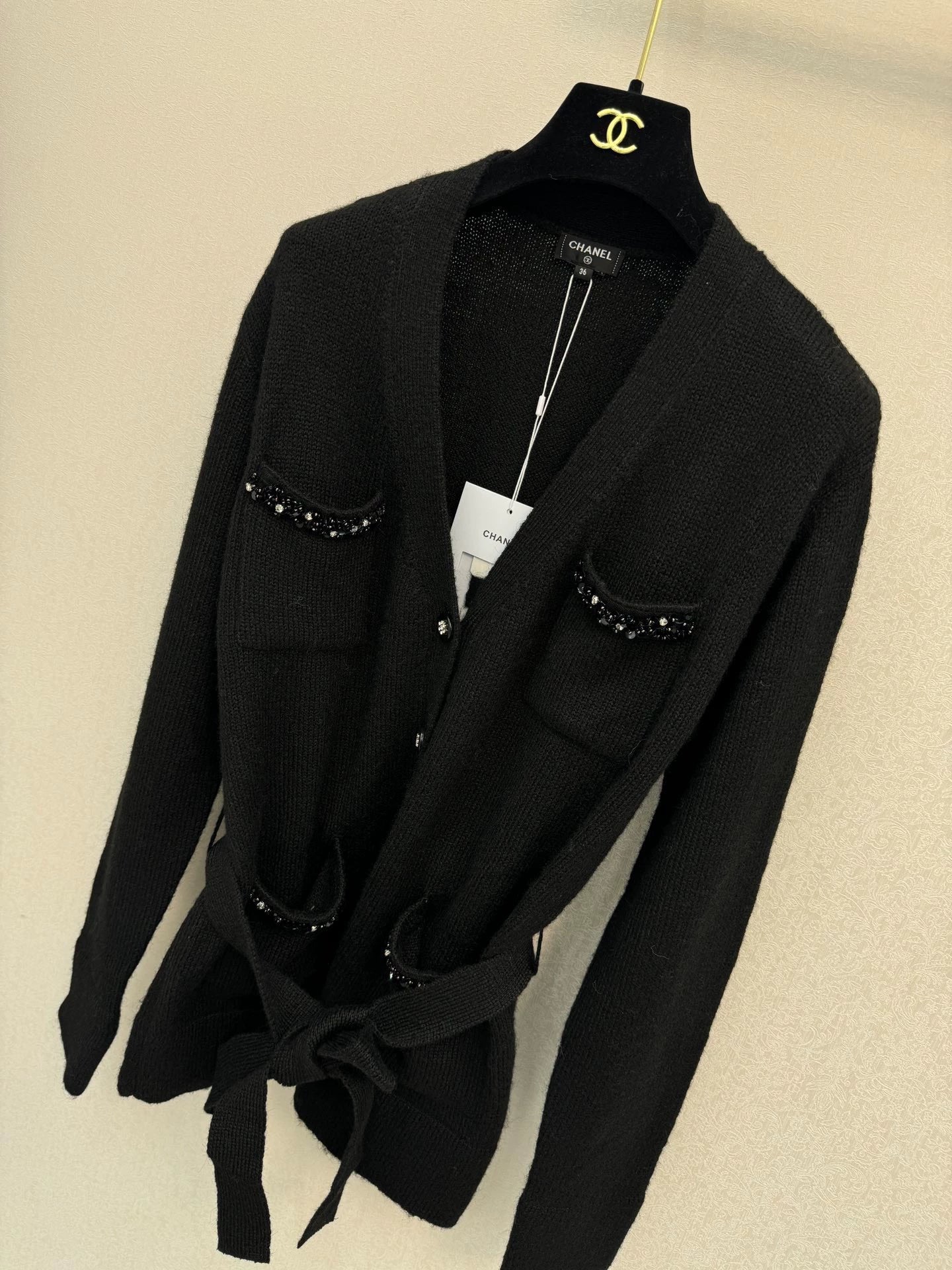 Black knitted cardigan