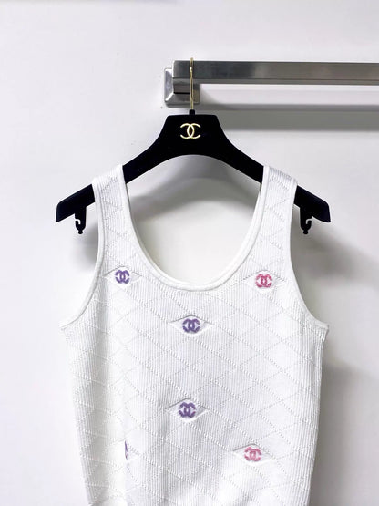 26ss Embroidered logo vest