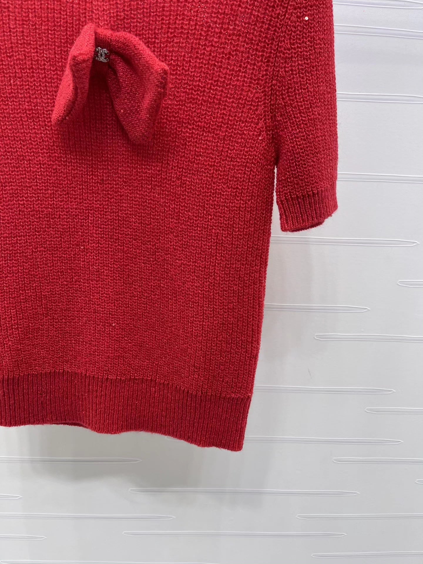 Bow-Tie Knit Short-Sleeve T-Shirt