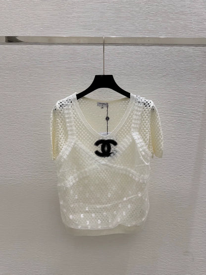 25fw Fake two knitted short sleeves