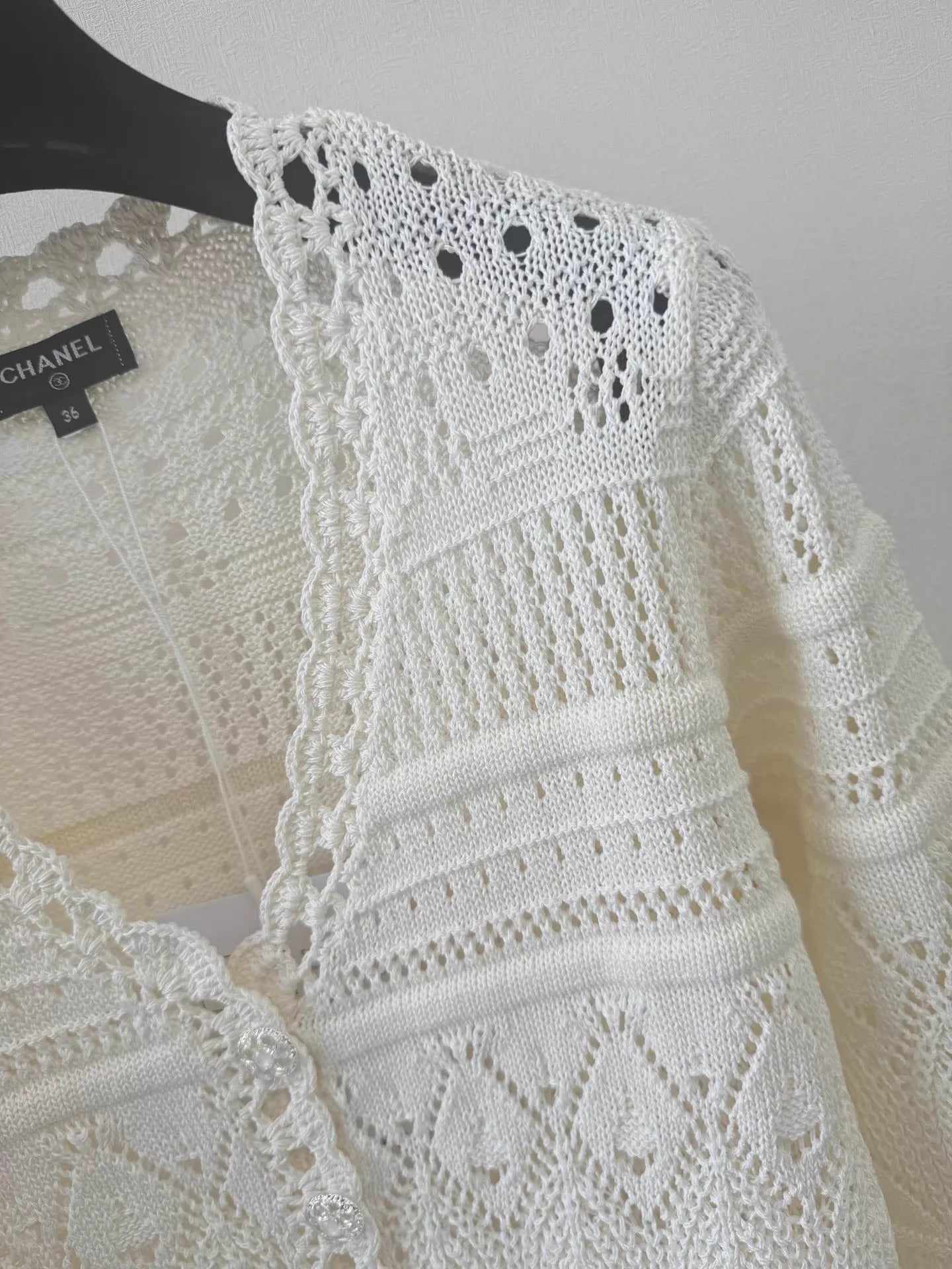 Hollow-out knit cardigan