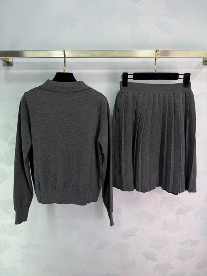 Preppy Style Knit Set