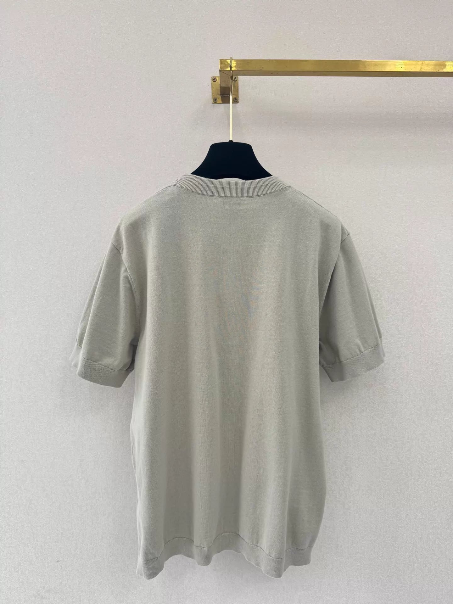 26ss Embroidered Letter Knit T-shirt