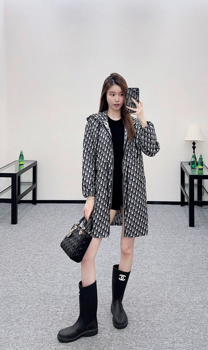 25fw Jacquard hooded windbreaker jacket