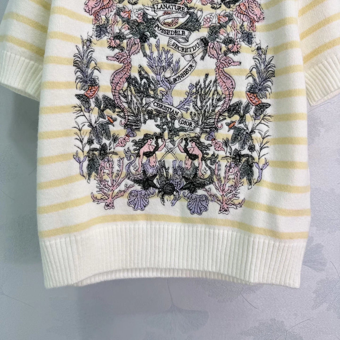 Striped Floral Short-Sleeve T-Shirt