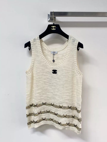 26ss Striped logo vest