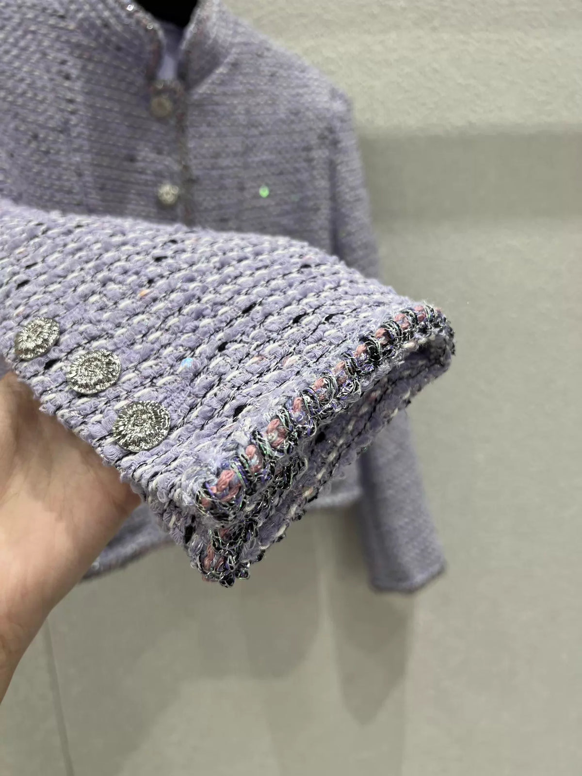 26Exclusive Purple Sequin Tweed Jacket