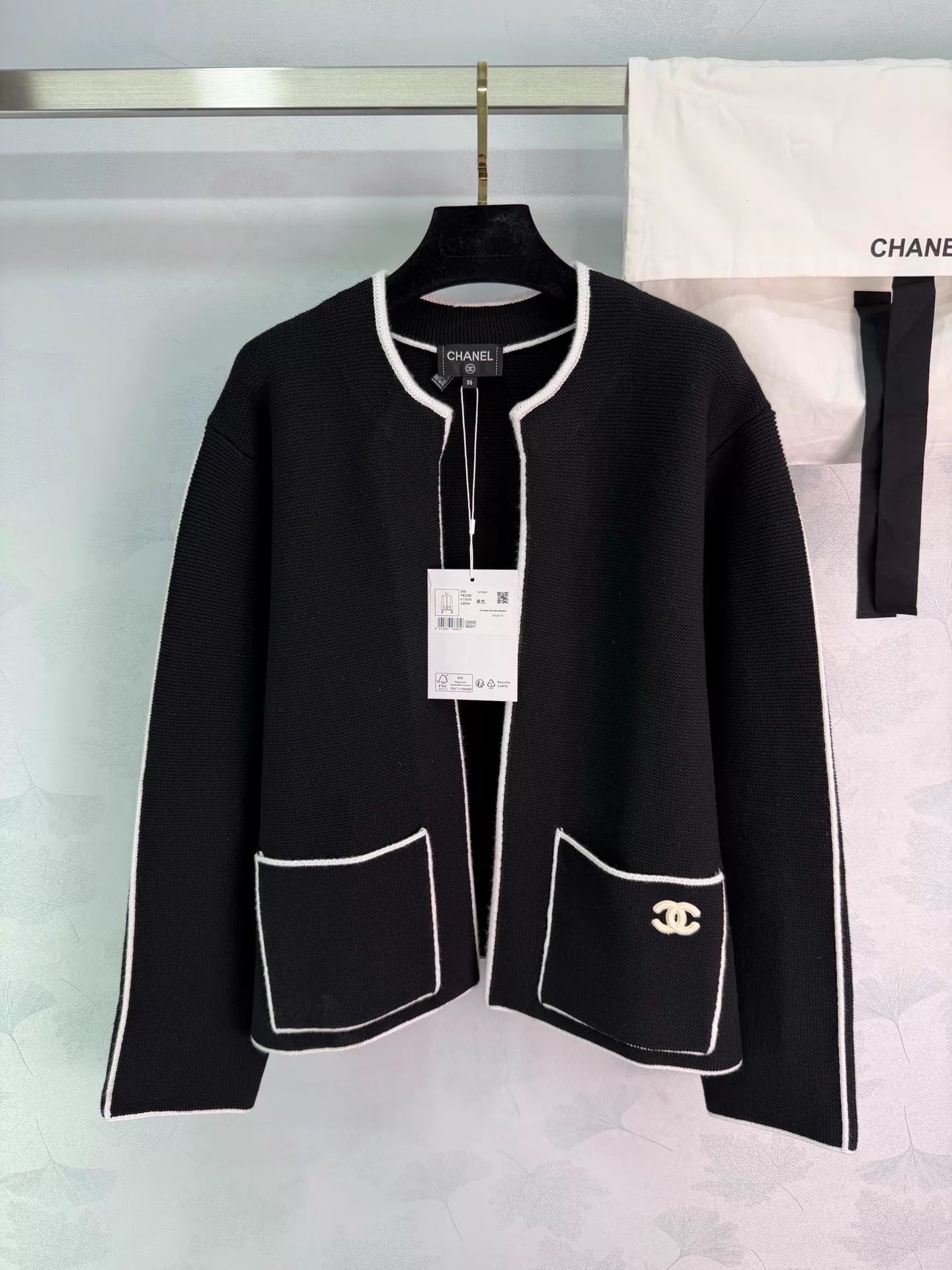26ss Monogram-Pocket Knitted Cardigan