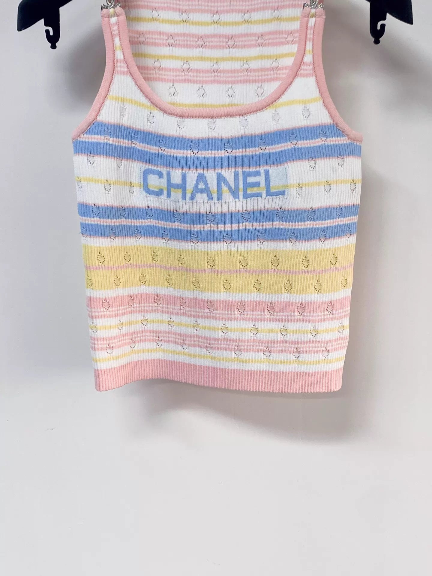 26ss Colorful Striped Knitted Vest