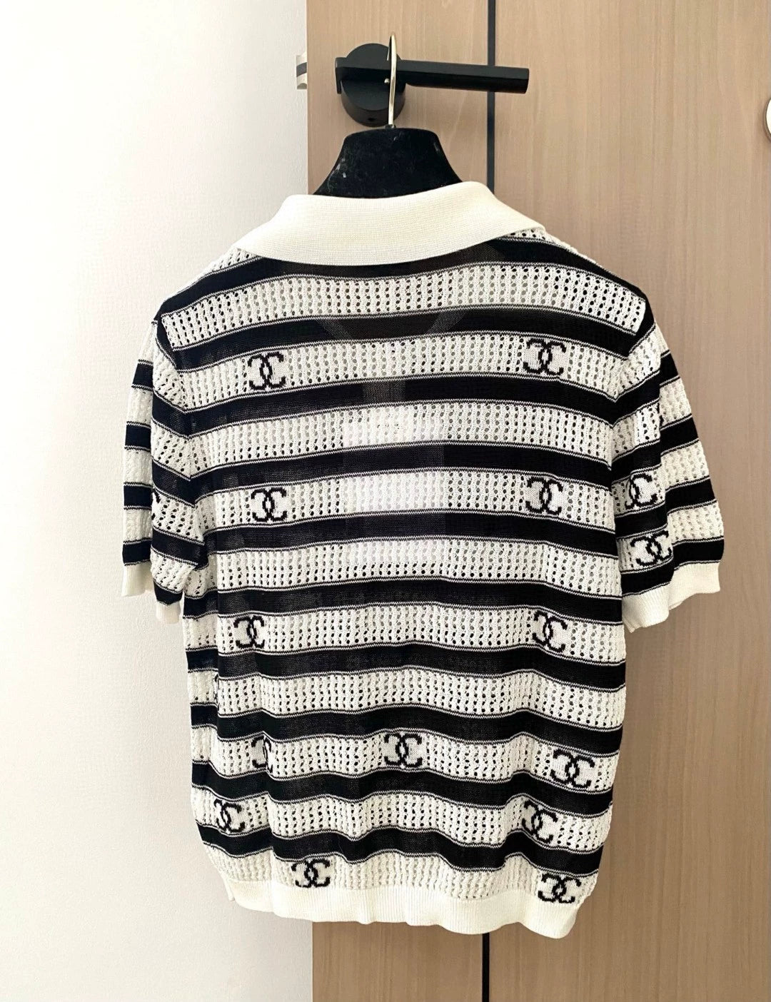 Striped collared T-shirt