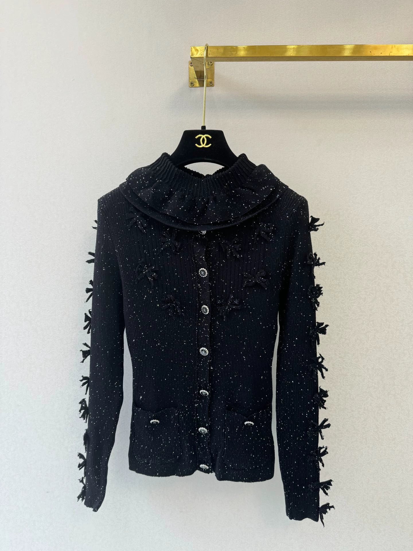 Bow knit cardigan