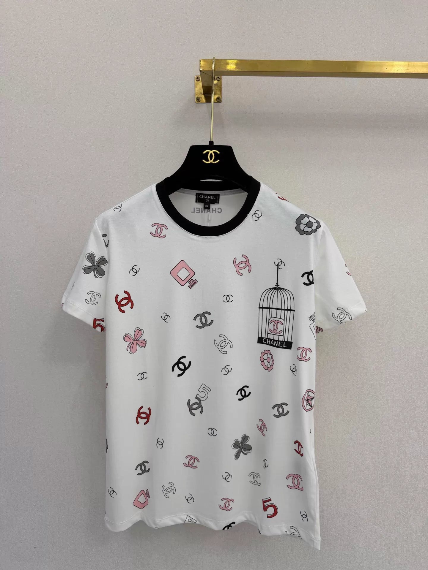 26ss All-over logo print short-sleeved T-shirt