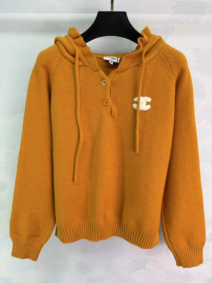 Hooded Pullover Knit Sweater