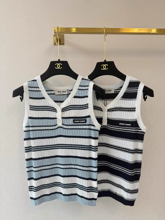 26ss Striped Knit Vest