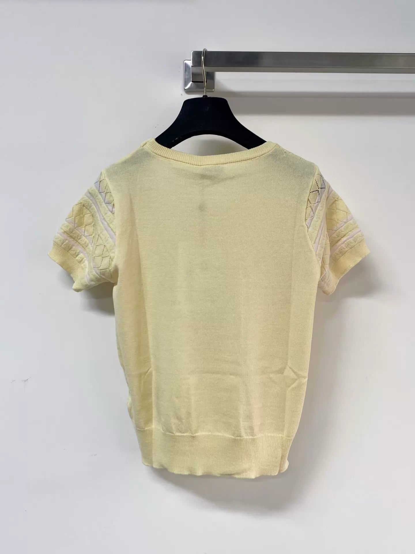 26ss Hollow-out logo short-sleeved shirt